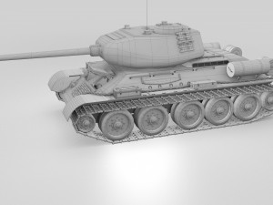 t-34-85 interior-engine bay full hdri camo Modelo 3D