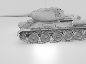 t-34-85 interior-engine bay full hdri camo Modelo 3D