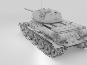 t-34-85 interior-engine bay full hdri camo Modelo 3D