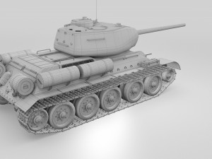 t-34-85 interior-engine bay full hdri camo Modelo 3D