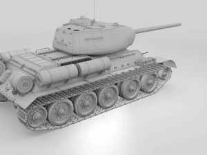 t-34-85 interior-engine bay full hdri camo 3D Model