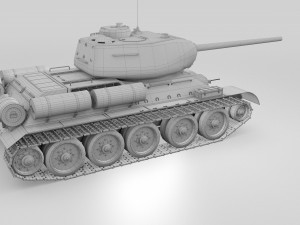 t-34-85 interior-engine bay full hdri camo Modelo 3D