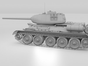 t-34-85 interior-engine bay full hdri camo Modelo 3D