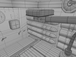 t-34-85 interior-engine bay full hdri camo 3D Model