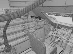 t-34-85 interior-engine bay full hdri camo 3D Model