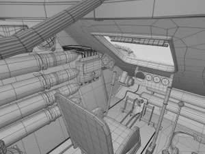 t-34-85 interior-engine bay full hdri camo 3D Model