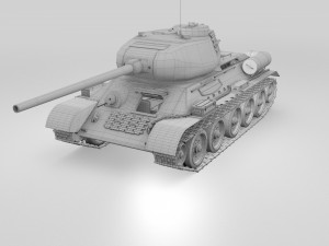 t-34-85 with interior hdri camo Modelo 3D