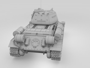 t-34-85 with interior hdri camo Modelo 3D