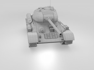 t-34-85 with interior hdri camo Modelo 3D