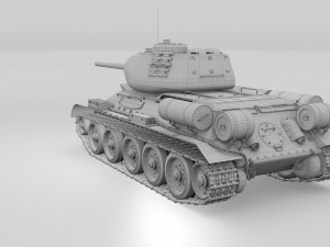 t-34-85 with interior hdri camo Modelo 3D