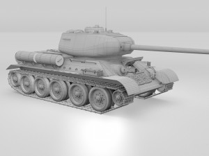 t-34-85 with interior hdri camo Modelo 3D