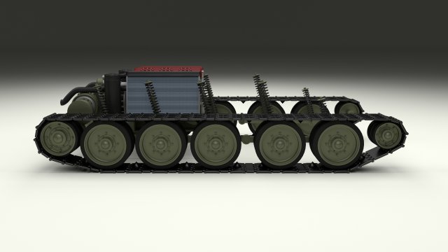t34 tank drivetrain 3D Model .c4d .max .obj .3ds .fbx .stl .blend 