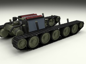 t34 tank drivetrain 3D Model