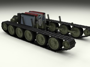 t34 tank drivetrain 3D Model