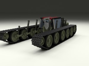 t34 tank drivetrain 3D Model