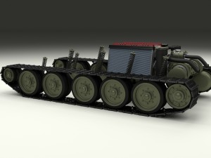 t34 tank drivetrain 3D Model