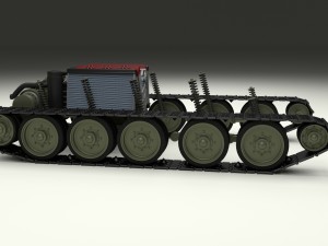 t34 tank drivetrain 3D Model