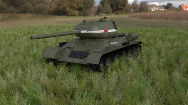 t-34-85 tank hdri 3D Модель .c4d .max .obj .3ds .fbx .stl .blend