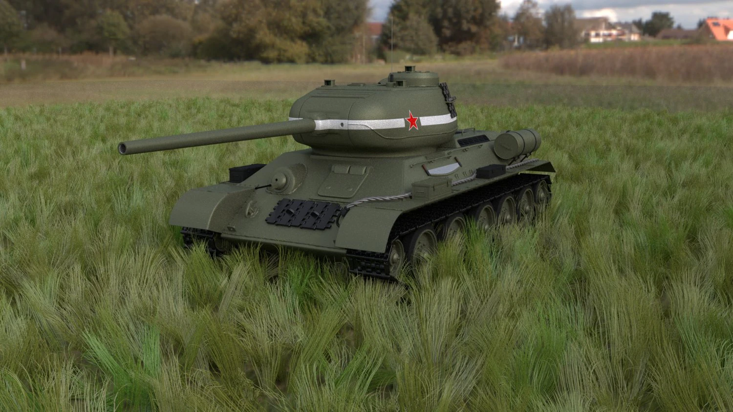 t-34-85 tank hdri 3D Model .c4d .max .obj .3ds .fbx .stl .blend 