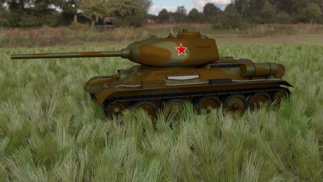 t-34-85 tank hdri camo 3D Modell .c4d .max .obj .3ds .fbx .stl .blend 