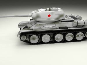 t-34-85 tank hdri winter camo 3D Model