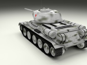 t-34-85 tank hdri winter camo 3D Model