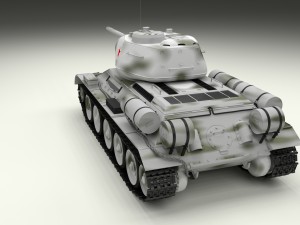 t-34-85 tank hdri winter camo 3D Model