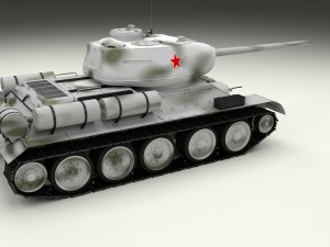t-34-85 tank hdri winter camo 3D Model