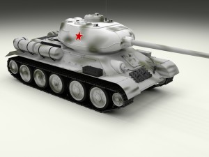 t-34-85 tank hdri winter camo 3D Model