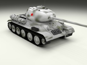 t-34-85 tank hdri winter camo 3D Model