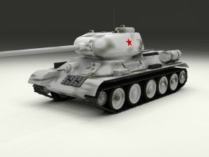 t-34-85 tank hdri winter camo 3D Model