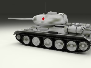 t-34-85 tank hdri winter camo 3D Model
