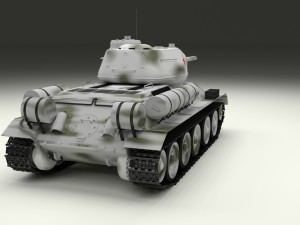 t-34-85 tank hdri winter camo 3D Model