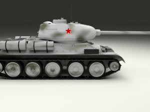 t-34-85 tank hdri winter camo 3D Model