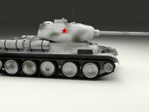 t-34-85 tank hdri winter camo 3D Model