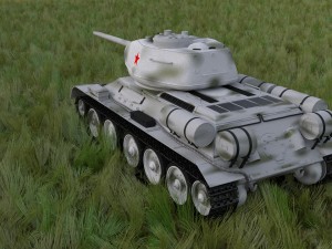 t-34-85 tank hdri winter camo 3D Model