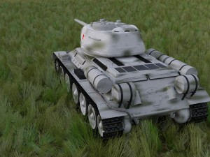 t-34-85 tank hdri winter camo 3D Model