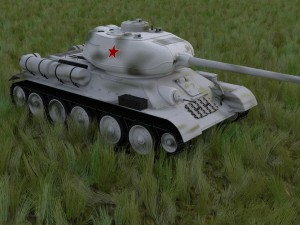 t-34-85 tank hdri winter camo 3D Model