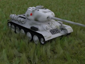 t-34-85 tank hdri winter camo 3D Model