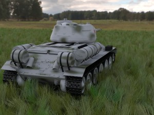 t-34-85 tank hdri winter camo 3D Model