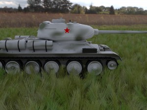 t-34-85 tank hdri winter camo 3D Model