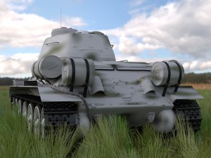 t-34-85 tank hdri winter camo 3D Model