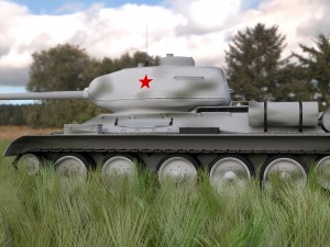 t-34-85 tank hdri winter camo 3D Model