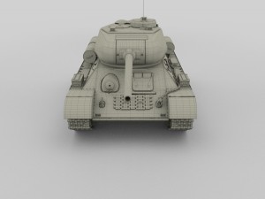 t-34-85 tank hdri winter camo 3D Model