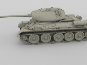 t-34-85 tank hdri winter camo 3D Model