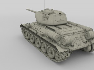 t-34-85 tank hdri winter camo 3D Model