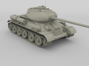 t-34-85 tank hdri winter camo 3D Model