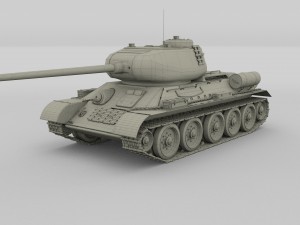 t-34-85 tank hdri winter camo 3D Model