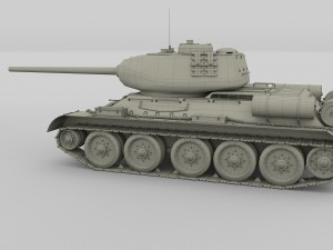 t-34-85 tank hdri winter camo 3D Model