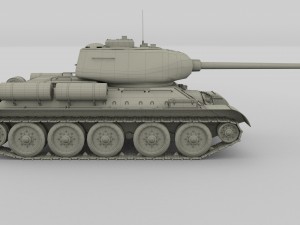 t-34-85 tank hdri winter camo 3D Model